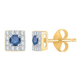 10K Yellow Gold~Blue and White Diamond