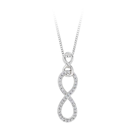 KATARINA Double Infinity Diamond Pendant Necklace (1/6 cttw)