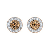 14K Rose Gold~Brown and White Diamond, 10K Rose Gold~Brown and White Diamond