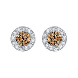 14K White Gold~Brown and White Diamond, 10K White Gold~Brown and White Diamond
