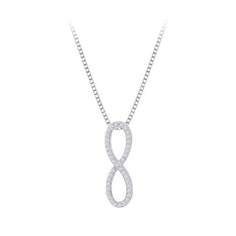 KATARINA Infinity Diamond Pendant Necklace (1/8 cttw)
