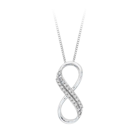 KATARINA Two Row Infinity Diamond Pendant Necklace (1/20 cttw GH, I2/I3)