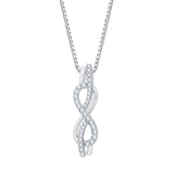 10K White Gold~White Diamond, Sterling Silver~White Diamond
