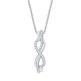 10K White Gold~White Diamond, Sterling Silver~White Diamond