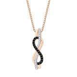 10K Rose Gold~Black and White Diamond