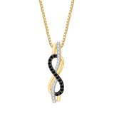 10K Yellow Gold~Black and White Diamond