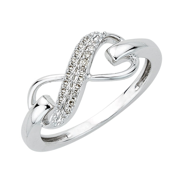 10K White Gold~White Diamond, Sterling Silver~White Diamond