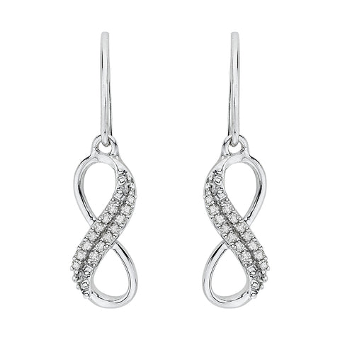 KATARINA Diamond Infinity Dangle Earrings (1/10 cttw JK, I1/I2)