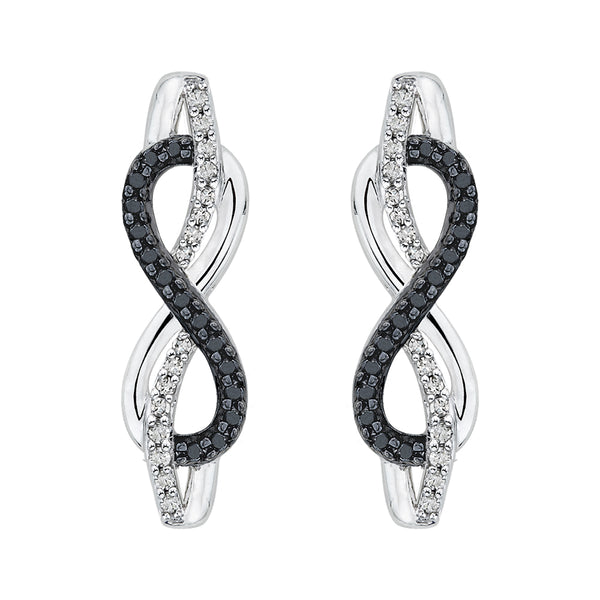 10K White Gold~Black and White Diamond