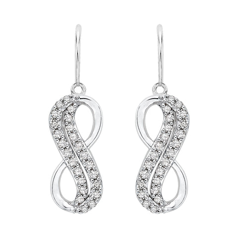 KATARINA Diamond Infinity Dangle Earrings (1/5 cttw JK, SI2/I1)