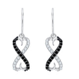 10K White Gold~Black and White Diamond, Sterling Silver~Black and White Diamond