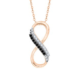 10K Rose Gold~Black and White Diamond
