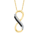 10K Yellow Gold~Black and White Diamond