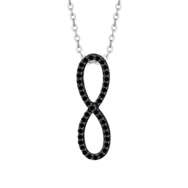 14K White Gold~Black Diamond, 10K White Gold~Black Diamond, Sterling Silver~Black Diamond