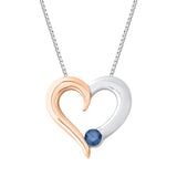 10K White and Rose Gold~Blue Diamond