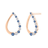 10K Rose Gold~Blue and White Diamond