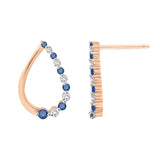 10K Rose Gold~Blue and White Diamond