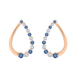 10K Rose Gold~Blue and White Diamond