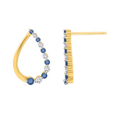 10K Yellow Gold~Blue and White Diamond