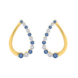 10K Yellow Gold~Blue and White Diamond