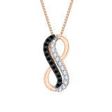 10K Rose Gold~Black and White Diamond