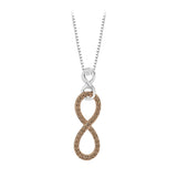 10K White Gold~Brown Diamond, Sterling Silver~Brown Diamond