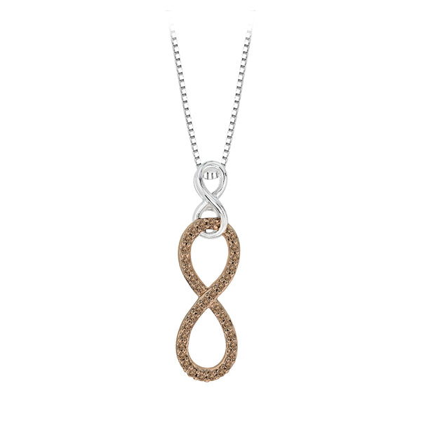 10K White Gold~Brown Diamond, Sterling Silver~Brown Diamond