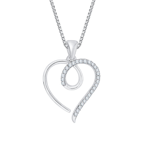 KATARINA Diamond Heart Pendant Necklace (1/10 cttw)