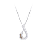 10K White Gold-Brown and White Diamond