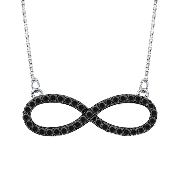 10K White Gold~Black Diamond, Sterling Silver~Black Diamond