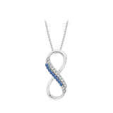 Sterling Silver~Blue and White Diamond