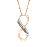 10K Rose Gold~Brown and White Diamond