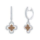 10K White Gold~Brown and White Diamond