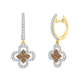 10K Yellow Gold~Brown and White Diamond