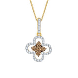 10K Yellow Gold~Brown and White Diamond