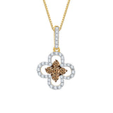 10K Yellow Gold~Brown and White Diamond