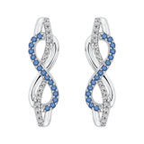 10K White Gold~Blue and White Diamond, Sterling Silver~Blue and White Diamond