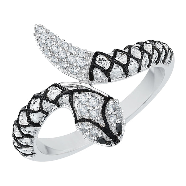 10K White Gold~Black and White Diamond