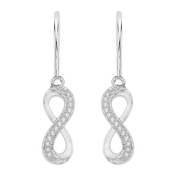 10K White Gold~White Diamond, Sterling Silver~White Diamond