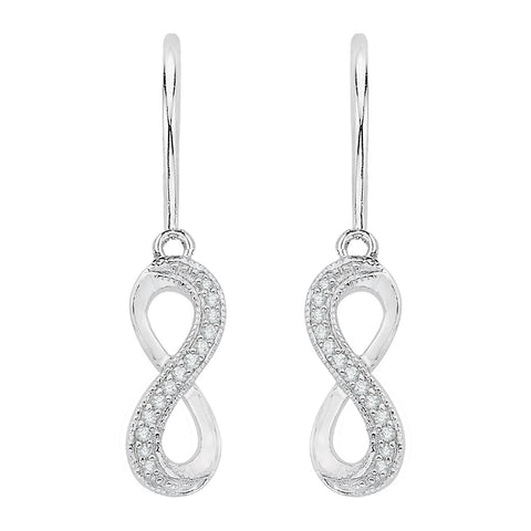KATARINA Diamond Infinity Dangle Earrings (1/10 cttw IJ, SI2/I1)
