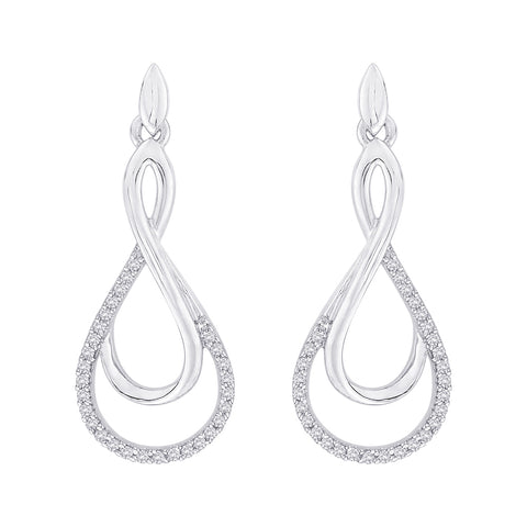 KATARINA Diamond Infinity Dangle Earrings (1/4 cttw JK, SI2/I1)