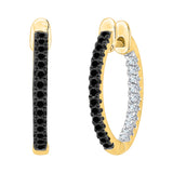 14K Yellow Gold~Black and White Diamond, 10K Yellow Gold~Black and White Diamond
