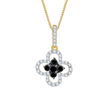 10K Yellow Gold~Black and White Diamond
