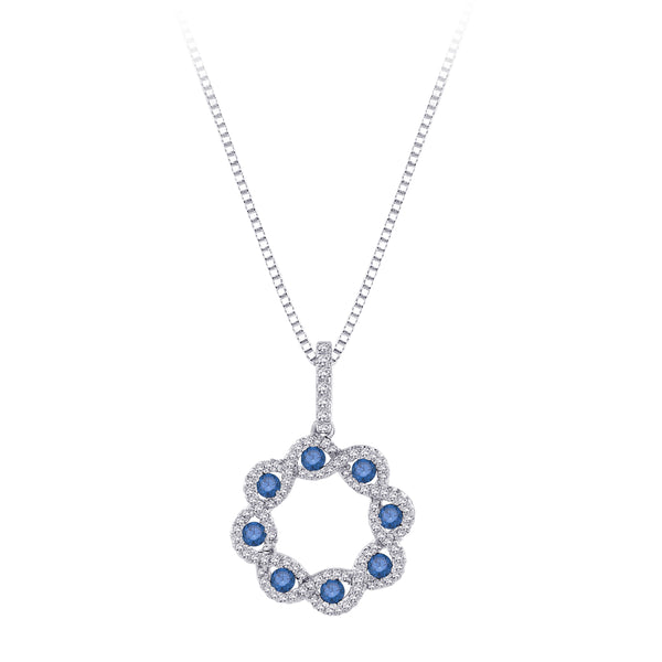 10K White Gold~Blue and White Diamond