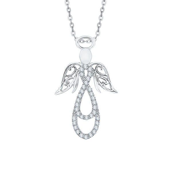 KATARINA Angel Diamond Pendant Necklace (1/8 cttw)