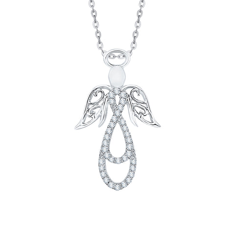 KATARINA Angel Diamond Pendant Necklace (1/8 cttw)