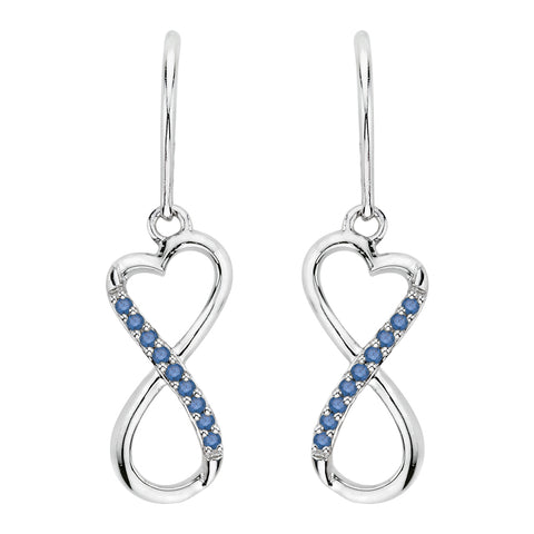 KATARINA Diamond Infinity Dangle Heart Earrings (1/20 cttw)