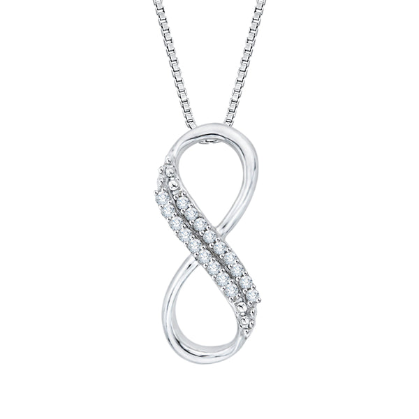 14K White Gold~White Diamond, 10K White Gold~White Diamond, Sterling Silver~White Diamond