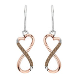 Two Tone Sterling Silver~Brown Diamond