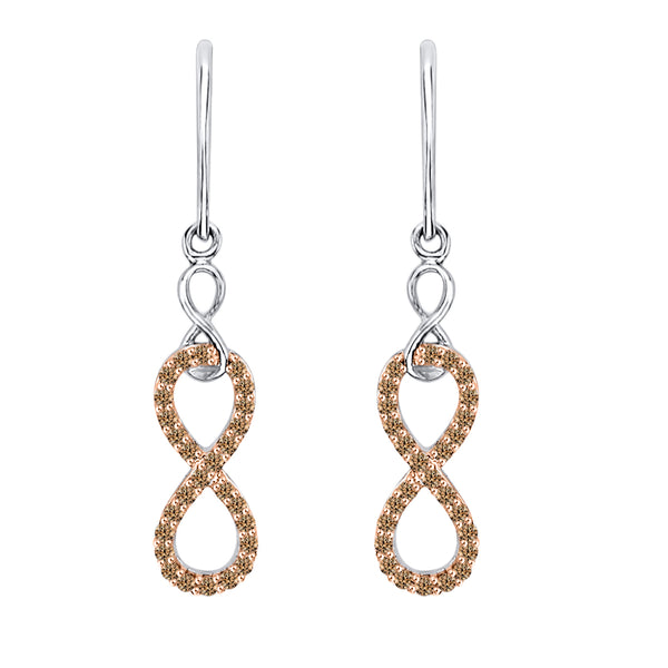 10K White Gold~Brown Diamond, Sterling Silver~Brown Diamond